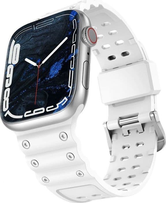 Hurtel Rem för Triple Protection Apple Watch Ultra, SE, 8, 7, 6, 5, 4, 3, 2, 1 (49, 45, 44, 42 mm) vit armband