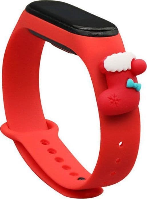 Hurtel Jularmband Rem för Xiaomi Mi Band 4 / Mi Band 3 Jularmband i silikon Röd (Strumpa)