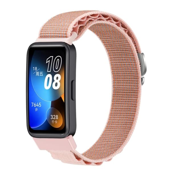 Huawei Band 8 / 10 Nylon loop Klockarmband - Rosa