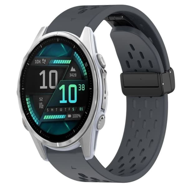 Garmin Fenix 8 AMOLED 43mm Klockarmband i silikon med magnetlås - Grå