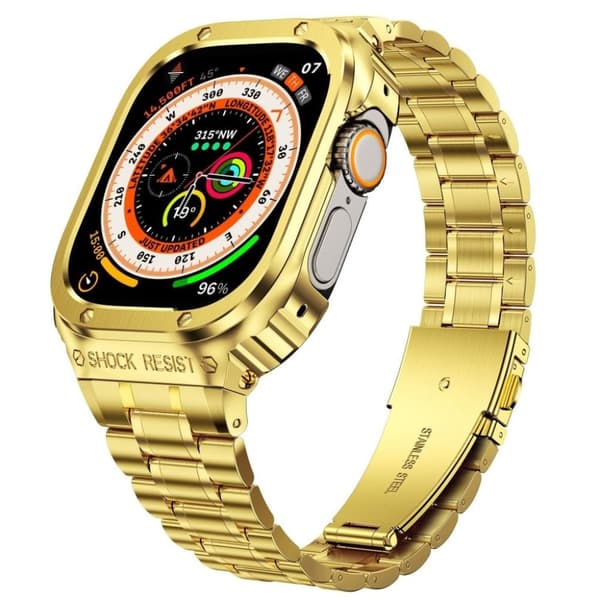 Apple Watch 6/5/4/SE 44mm Klockarmband med Skal - Guld