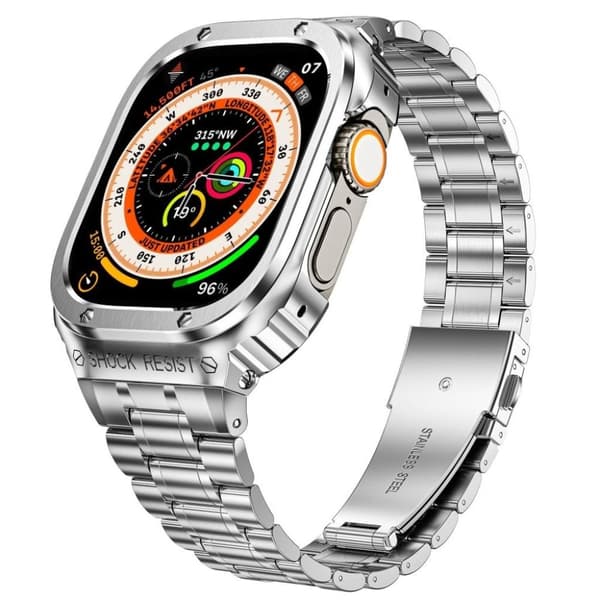 Apple Watch Ultra 49mm Klockarmband med Skal - Silver