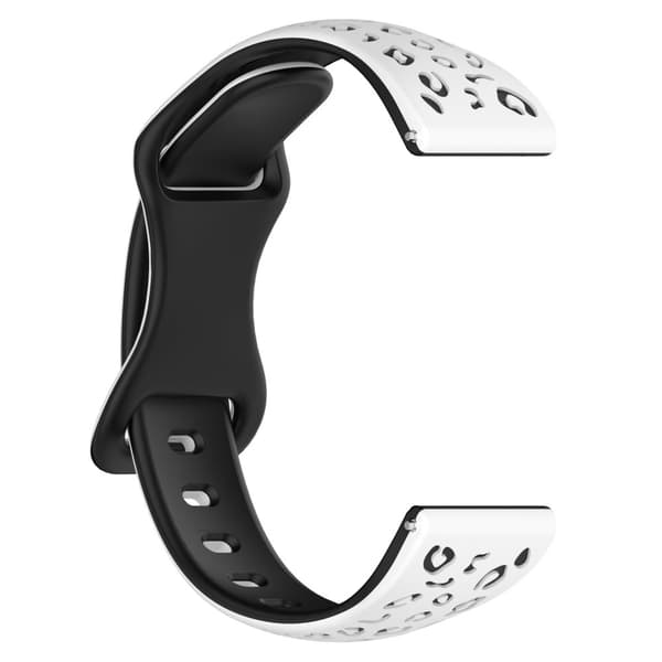 INF Hvit og svart silikonreim til smartklokke - 22 mm