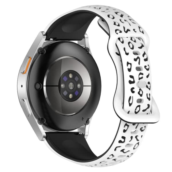 INF Hvit og svart silikonreim til smartklokke - 22 mm