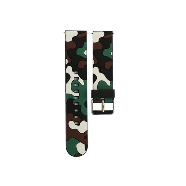 INF Valkoinen Camo-kellohihna - 20 mm