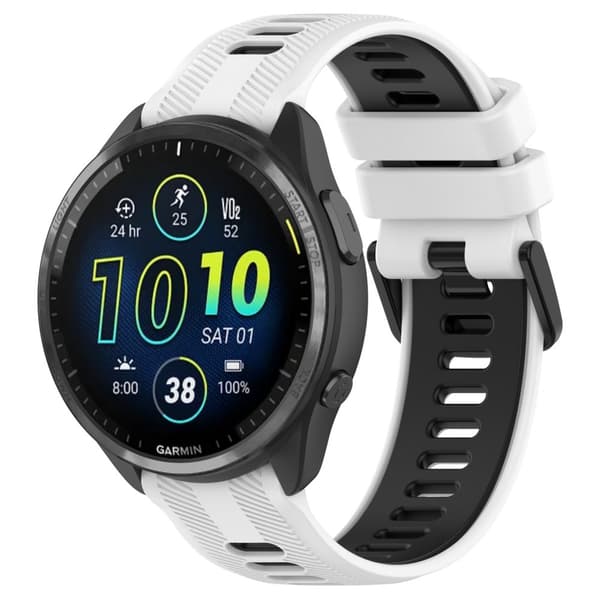 INF Hvit og svart silikonreim for Garmin Forerunner 965