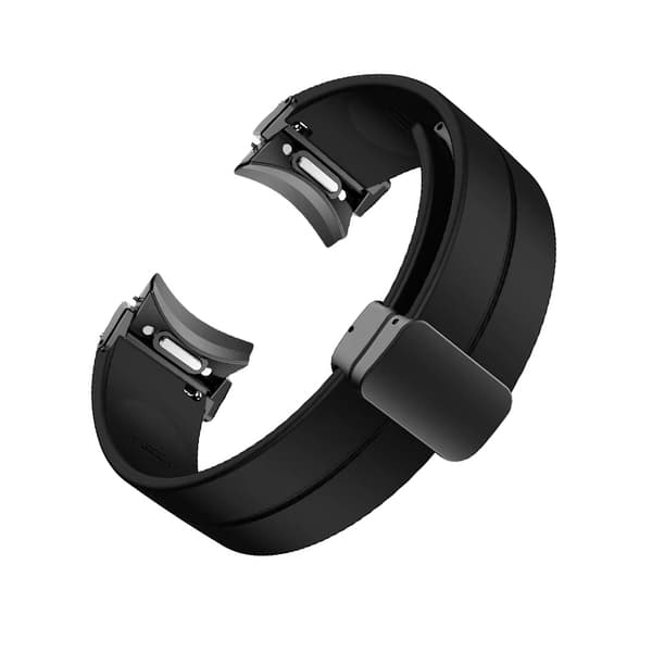 INF 20 mm svart silikonreim til Samsung-klokke med metallspenne