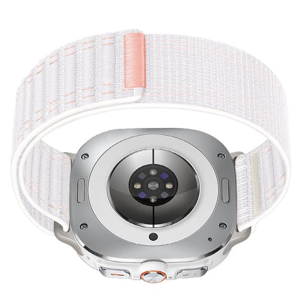 INF Flettet klokkereim i nylon til Samsung Galaxy Watch Ultra - Rosa og hvit