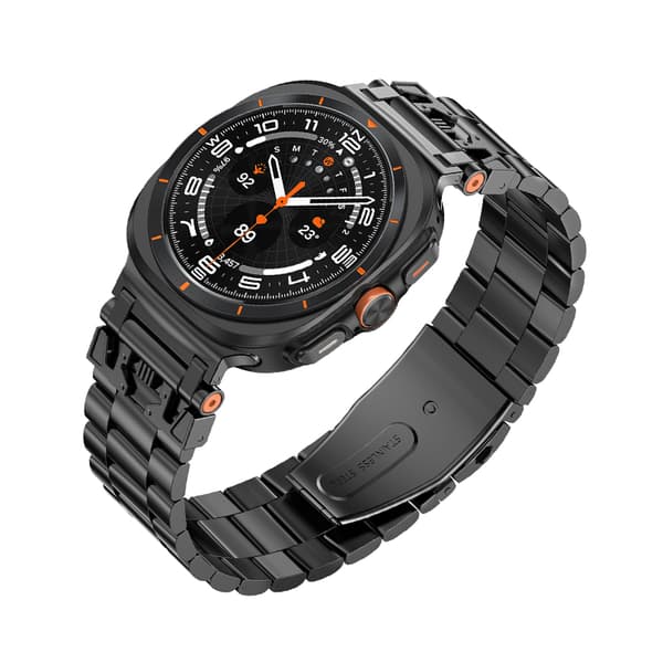 INF Svart armband i rostfritt stål för Samsung Galaxy Watch 7 Ultra