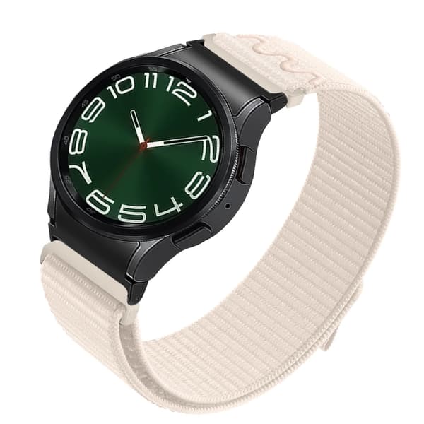 INF Tähtivalon beige nylon ranneke Samsung Watch 6/5/4:lle