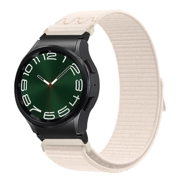 INF Tähtivalon beige nylon ranneke Samsung Watch 6/5/4:lle