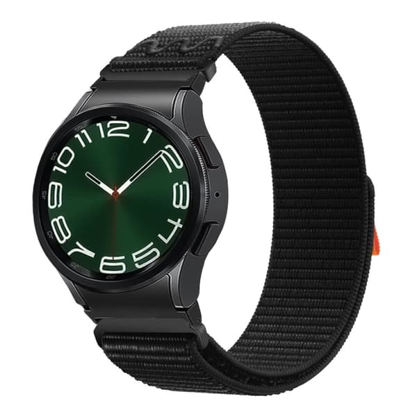 INF Musta kudottu nailoninen ranneke Samsung Watch 6/5/4 -kellolle