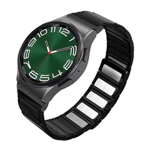 INF Rem i rustfritt stål til Samsung Watch 6/5/4 - Sort
