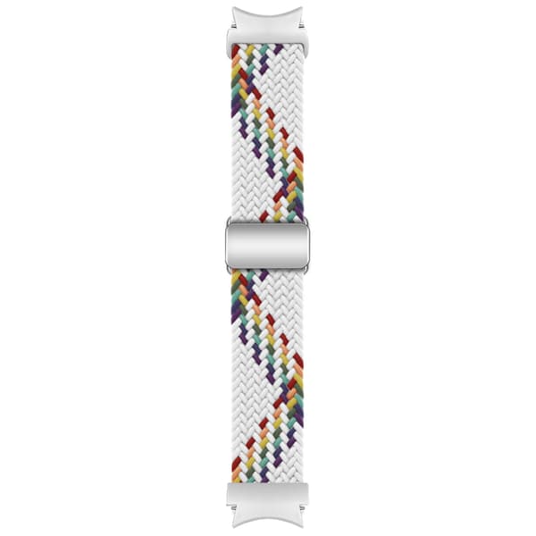 INF Nylon-klokkereim for Samsung Watch 7 - Hvit regnbue