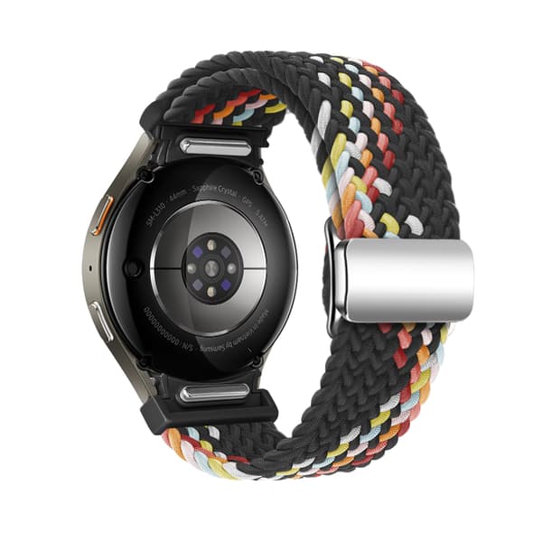 INF Nylon-klokkereim for Samsung Watch 7 - Svart regnbue