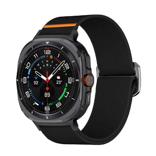 INF Samsung Watch 7 Ultra rem - åndbar nylon sportrem (sort)