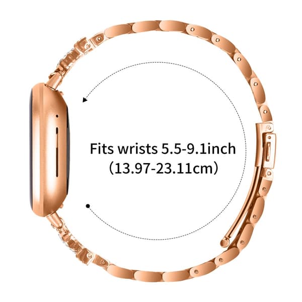 INF Roségull armbånd i rustfritt stål til Fitbit Versa 3/4/Sense 2