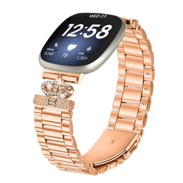 INF Roségull armbånd i rustfritt stål til Fitbit Versa 3/4/Sense 2
