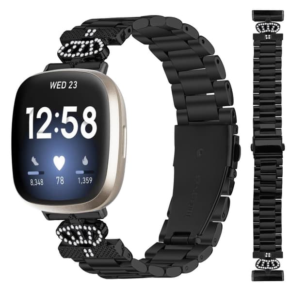 INF Skinnende klokkereim med tre perler for Fitbit Versa 3/4/Sense 2