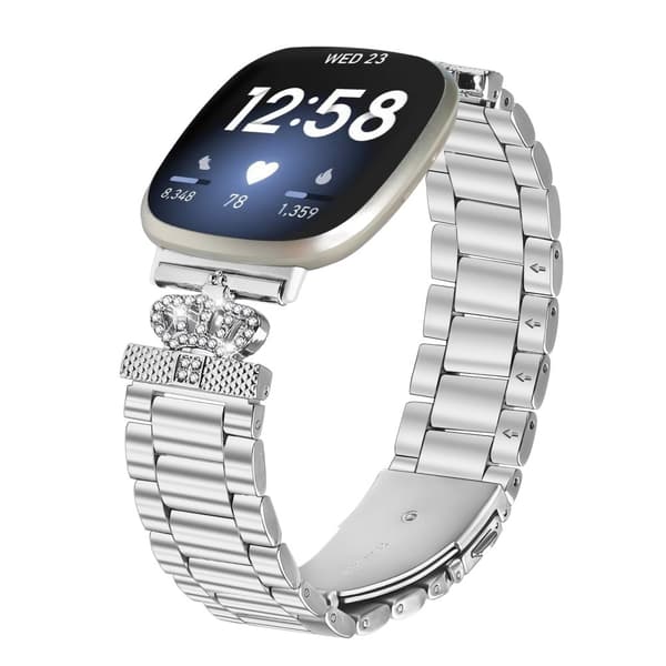 INF Glitrende klokkereim med treperlekrone til Fitbit Versa 3/4/Sense 2
