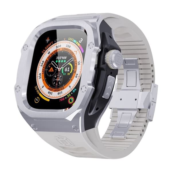 SHELLBOX Apple Watch Ultra 49mm / Ultra 2 49mm Klockarmband med Skal - Vit