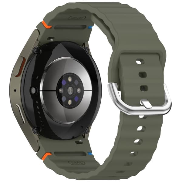 INF Samsung Watch 7 Wave rem - Sølvspænde (falmebestandig) - Hæregrøn