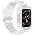 Miniatyrbild 1 av 3: Sportarmband i vitt kristall för Apple Watch Series SE 7 6 5 4 3 2 1 med skyddsfodral - Märke AKABEILA