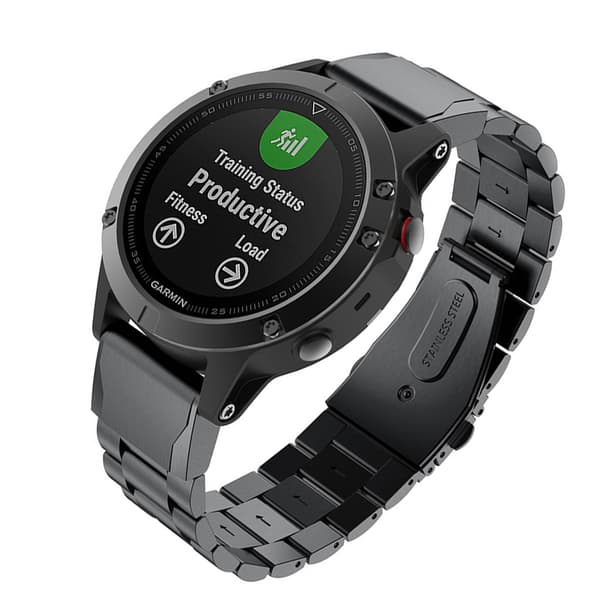 INF Garmin Fenix 6X hurtigutløser-klokkereim - Svart (26 mm)