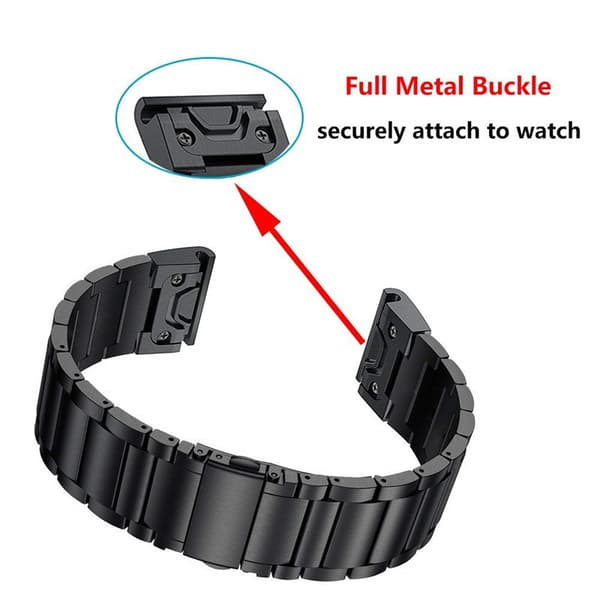 INF Garmin Fenix 6X hurtigutløser-klokkereim - Svart (26 mm)