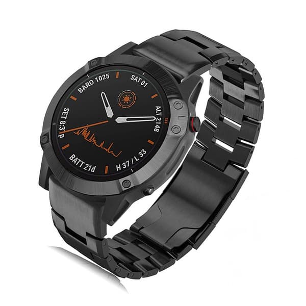 INF Titan-klokkebånd for Garmin Fenix 7X/6X/5X - Hurtigutløser, 26 mm, svart