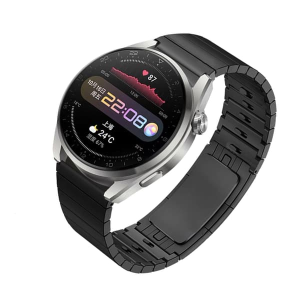 INF Svart klockarmband i rostfritt stål med snabbkoppling för Huawei GT3/GT2 Pro 46mm