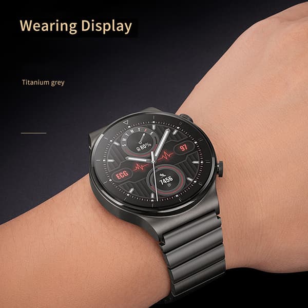INF Ruostumattomasta teräksestä valmistettu kellonhihna Huawei GT3/GT2 Pro 46 mm - Harmaa