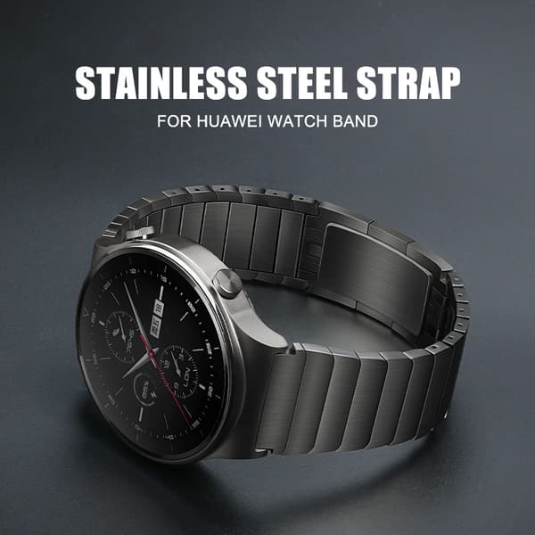 INF Ruostumattomasta teräksestä valmistettu kellonhihna Huawei GT3/GT2 Pro 46 mm - Harmaa