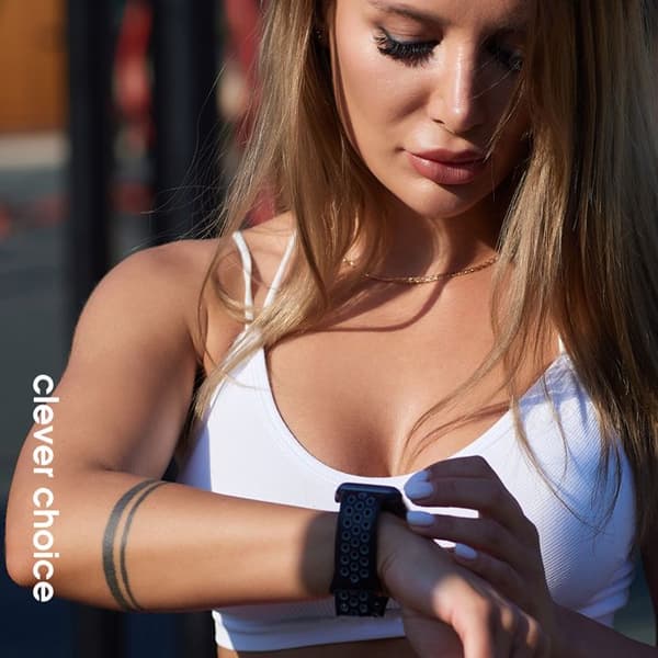 Crong Duo Sport - Armband för Apple Watch 38/40/41/42 mm (vit/svart)