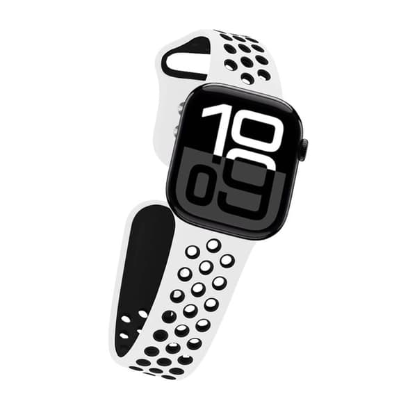 Crong Duo Sport - Armband för Apple Watch 38/40/41/42 mm (vit/svart)