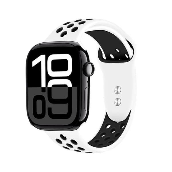 Crong Duo Sport - Armband för Apple Watch 38/40/41/42 mm (vit/svart)