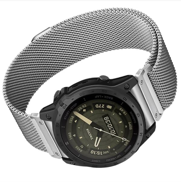 INF Pikairrotuva Milanese-metalliranneke Garmin Fenix 7X Pro / Fenix 58 -älykelloille