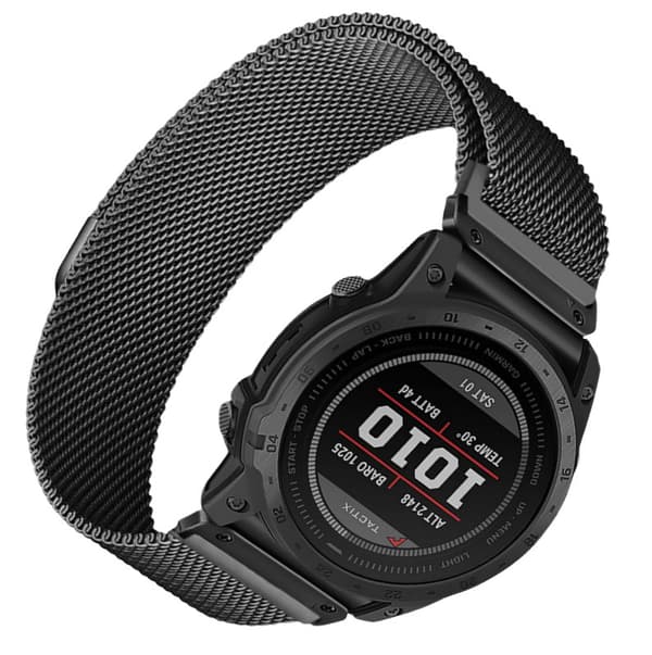 INF Pikairrotuva Milanese-metalliranneke Garmin Fenix 7X Pro / Fenix 58 -älykelloille