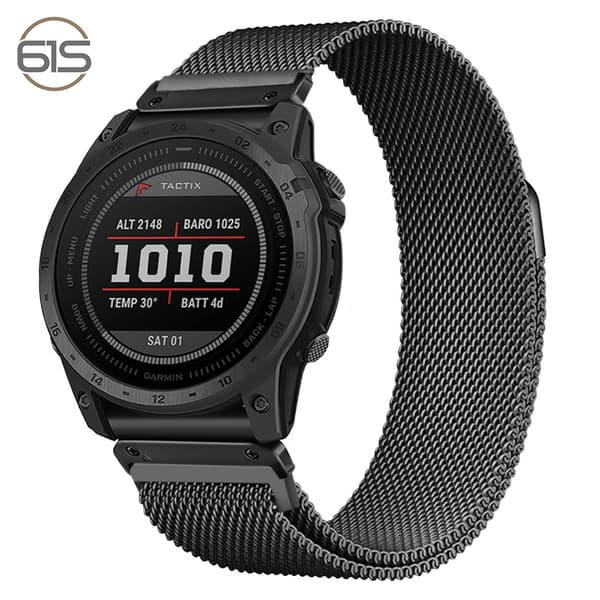 INF Pikairrotuva Milanese-metalliranneke Garmin Fenix 7X Pro / Fenix 58 -älykelloille