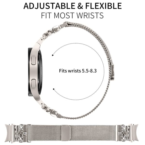 INF Galaxy Watch 4/5/6/7 -pika irrotettava ranneke - Stardust ruostumaton teräs