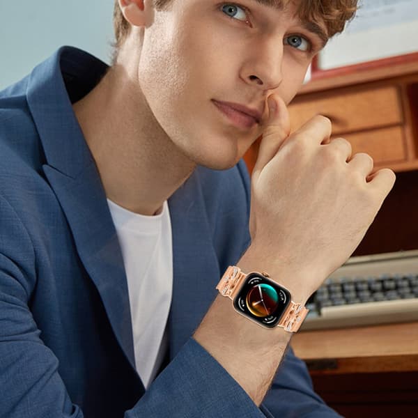 INF Huawei Watch Fit 3 -ranneke - Elegantti ruusukullanvärinen ruostumaton teräs