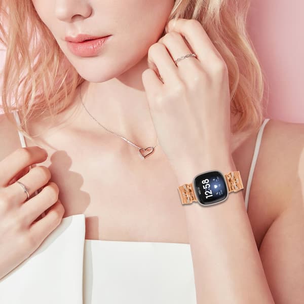 INF Funklende sommerfugl Fitbit Versa 3/4 rem med tre rhinsten