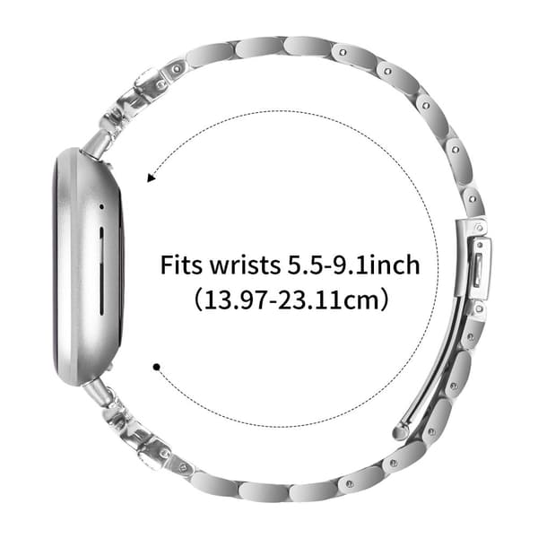 INF Funklende sommerfugl Fitbit Versa 3/4 rem med tre rhinsten