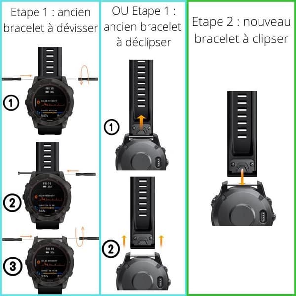 Armband för Garmin Descent Mk1 - Garmin Descent Mk2 - Garmin Descent Mk2i - Svart silikon 26mm QuickFit Phonillico®