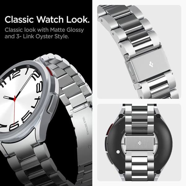 Spigen Modern Fit Band - Armband för Samsung Galaxy Watch 6 Classic 47 mm (Silver)