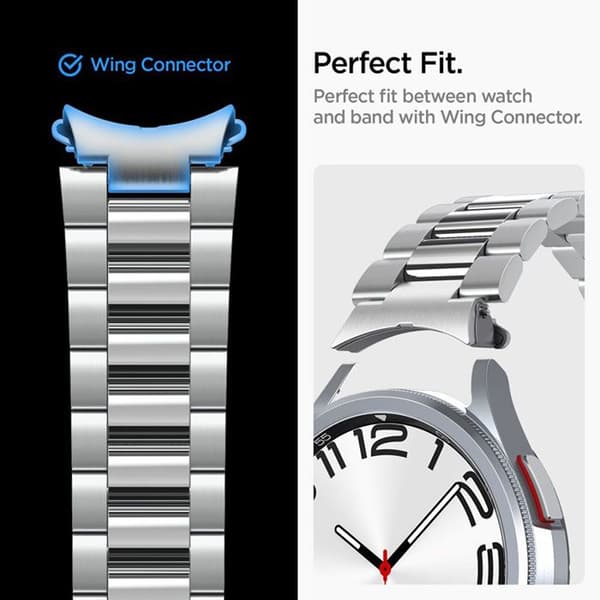 Spigen Modern Fit Band - Armband för Samsung Galaxy Watch 6 Classic 47 mm (Silver)