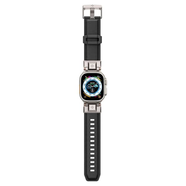 Rem för Apple Watch 1/2/3/4/5/6/7/8/9/SE/SE 2/Ultra/Ultra 2 (42/44/45/49mm) DuraPro Armor PU SPIGEN Svart