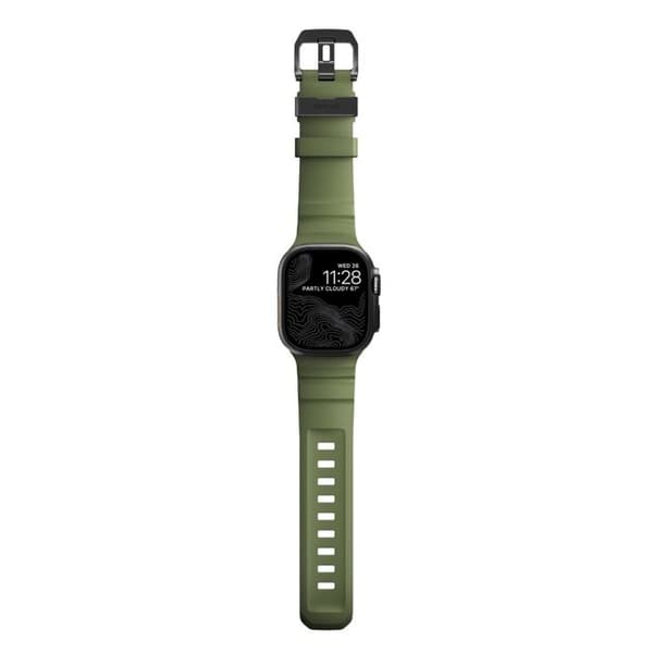 Nomad Armband Rocky Point för Apple Watch 42mm / 44mm / 45mm / 49mm - Skogsvin - NM014797858
