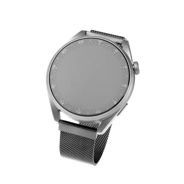 22 mm bred FIXED Mesh rostfri stålrem för smartwatch, svart