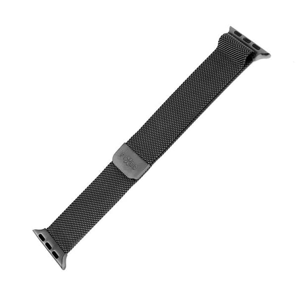 FAST nätband i rostfritt stål kompatibelt med Apple Watch 42-44 mm, svart